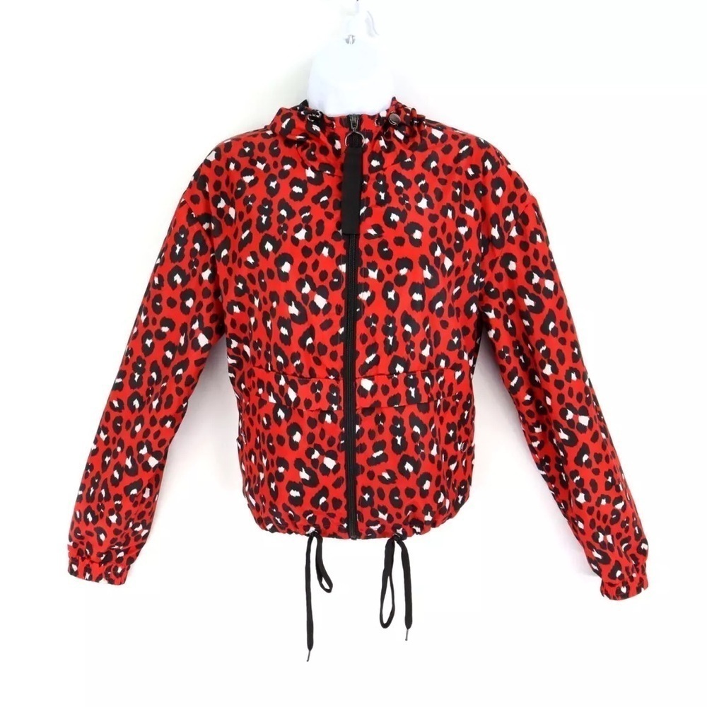 Me Jane Hooded Windbreaker Cheetah Print